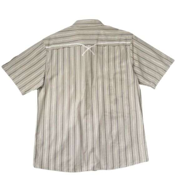 A.Prodigee Y2K Pearl Snap Gothic Western Shirt Gray Silver Striped Size XL - Picture 3 of 5